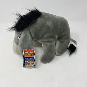 Vtg Disneyland Walt Disney World Plush Eeyore Sitting 9" W/Tags Winnie The Pooh